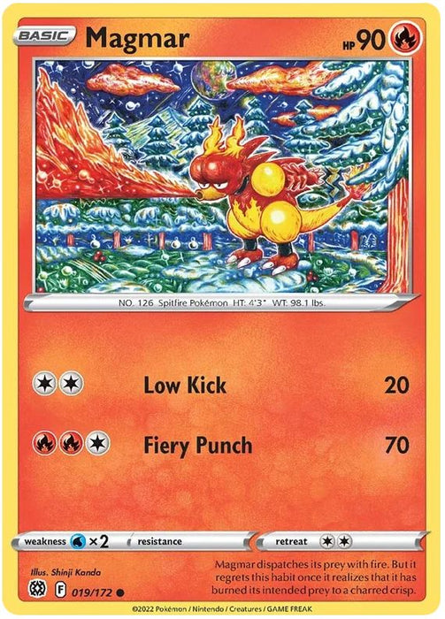 Magmar 019/172 Common Pokemon Card (SWSH Brilliant Stars)