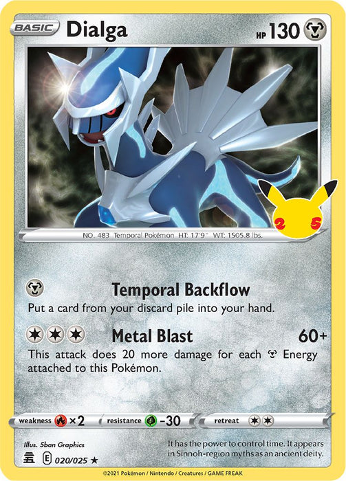 Dialga 020/025 Rare Pokemon Card (Celebrations 25th Anniversary)