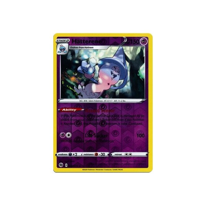Hatterene 020/073 Rare Reverse Holo Pokemon Card (Champions Path)