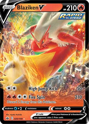 Blaziken V 020/198 Ultra-Rare Rare Pokemon Card (SWSH Chilling Reign)