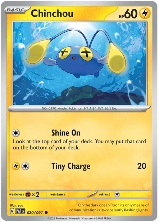 Chinchou 020/091 Common Pokemon Card (SV 4.5 Paldean Fates)
