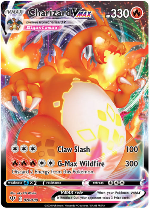 Charizard VMAX 020/189 Ultra Rare Pokemon Card (Darkness Ablaze)