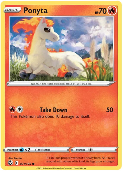 Ponyta 021/195 Common Pokemon Card (SWSH Silver Tempest)