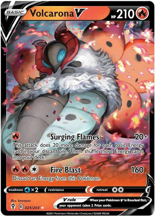 Volcarona V 021/203 Ultra Rare Pokemon Card (SWSH Evolving Skies)