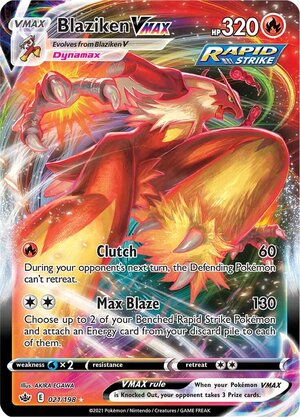 Blaziken VMAX 021/198 Rare VMAX Pokemon Card (SWSH Chilling Reign)