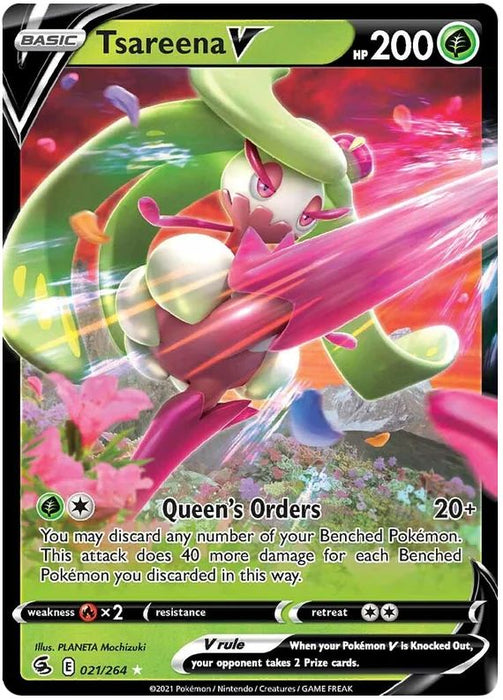 Tsareena V 021/264 Ultra-Rare Rare Pokemon Card (SWSH Fusion Strike)