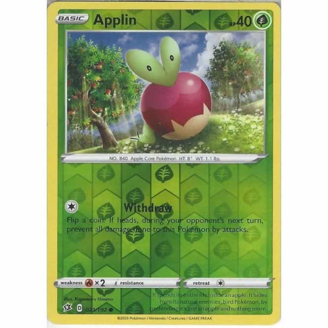 Applin 021/192 Common Reverse Holo Pokemon Card (SWSH Rebel Clash)