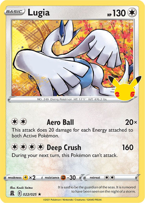 Lugia 022/025 Rare Pokemon Card (Celebrations 25th Anniversary)