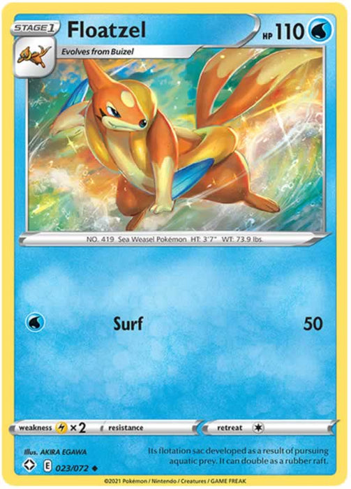 Floatzel 023/072 Uncommon Reverse Holo Pokemon Card (Shining Fates)