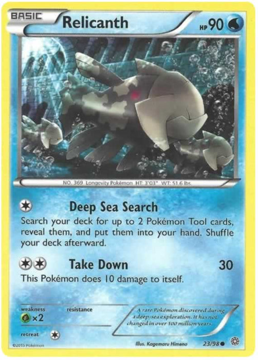 Relicanth 23/98 Common Pokemon Card (XY Ancient Origins)