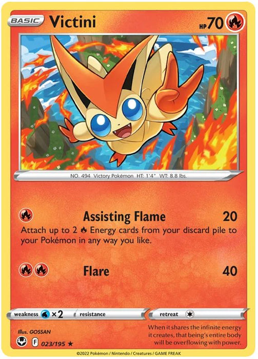 Victini 023/195 Rare Pokemon Card (SWSH Silver Tempest)