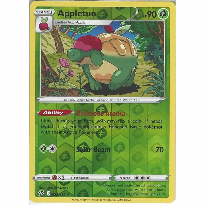 Appletun 023/192 Rare Reverse Holo Pokemon Card (SWSH Rebel Clash)