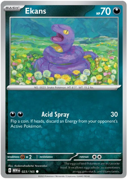 Ekans 023/165 Common Pokemon Card (Pokemon SV 151)