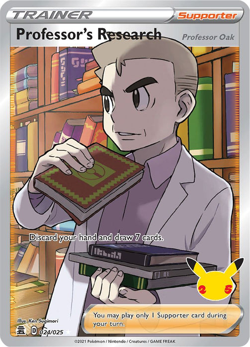 Professor's Research 024/025 Ultra Rare Pokemon Card (Celebrations 25th Anniversary)