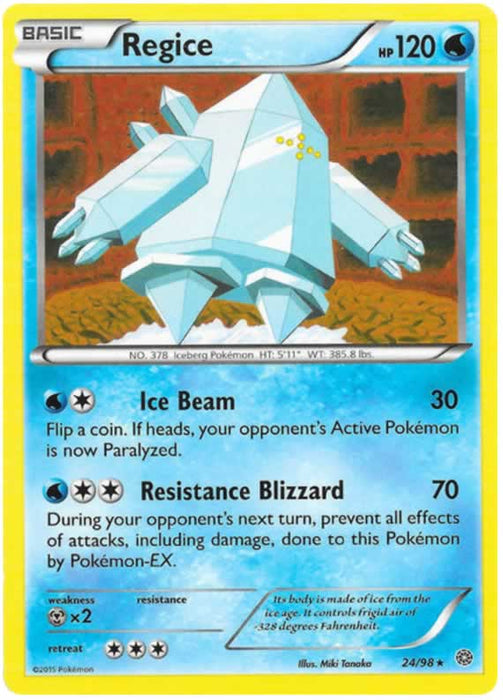 Regice 24/98 Rare Pokemon Card (XY Ancient Origins)