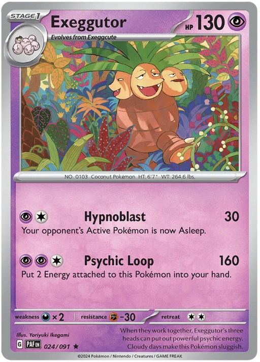 Exeggutor 024/091 Rare Reverse Holo Pokemon Card (SV 4.5 Paldean Fates)