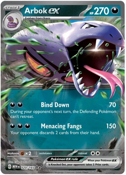 Arbok ex 024/165 Double Rare Pokemon Card (Pokemon SV 151)