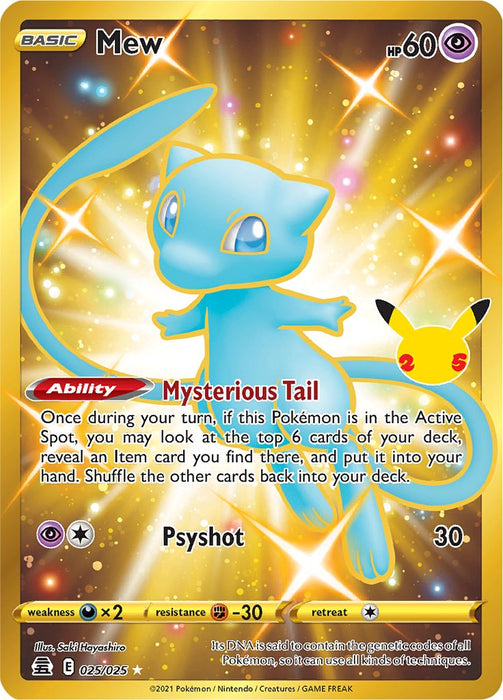 Mew 025/025 Secret Rare Pokemon Card (Celebrations 25th Anniversary) Titan Cards Ltd Mew 025/025 Secret Rare Pokemon Card (Celebrations 25th Anniversary) Titan Cards Ltd