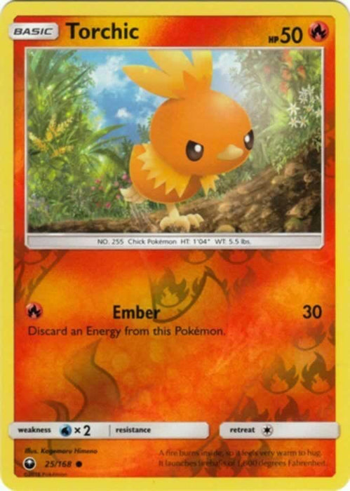 Torchic 25/168 Common Reverse Holo Pokemon Card (Celestial Storm)