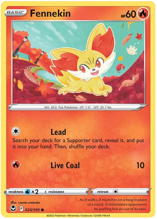 Fennekin 025/195 Common Pokemon Card (SWSH Silver Tempest)