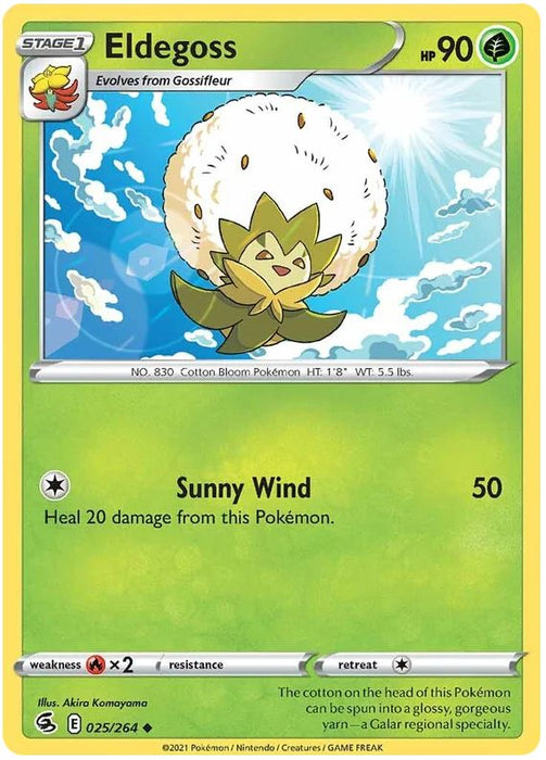 Eldegoss 025/264 Uncommon Reverse Holo Pokemon Card (SWSH Fusion Strike)