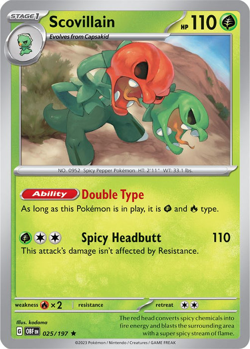 Scovillain 025/197 Rare Pokemon Card (SV Obsidian Flames)