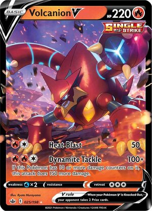 Volcanion V 025/198 Ultra-Rare Rare Pokemon Card (SWSH Chilling Reign)