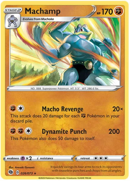 Machamp 026/073 Rare Holo Pokemon Card (Champions Path)