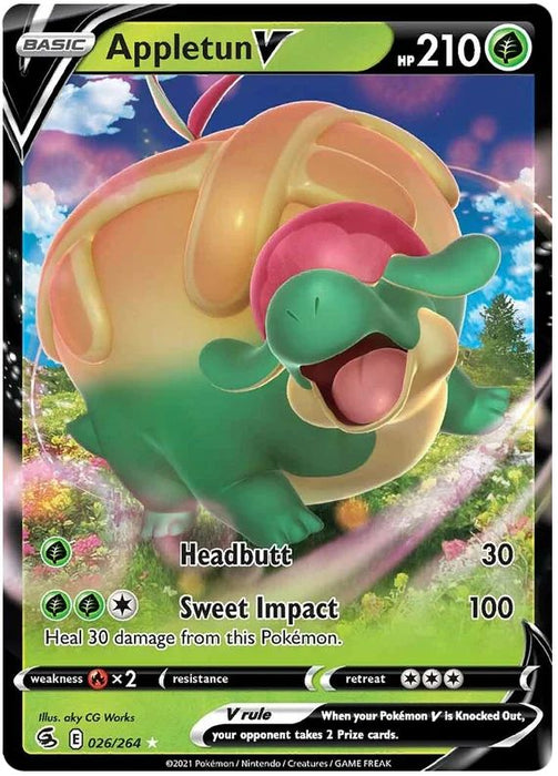 Appletun V 026/264 Ultra-Rare Rare Pokemon Card (SWSH Fusion Strike)