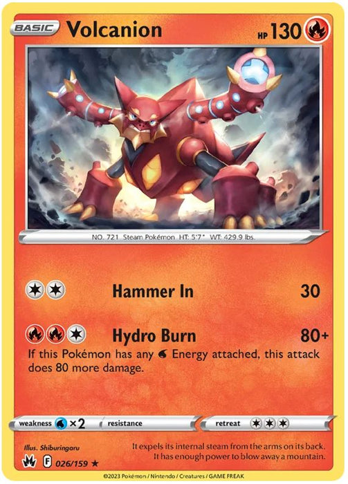 Volcanion 026/159 Rare Holo Pokemon Card (SWSH Crown Zenith)