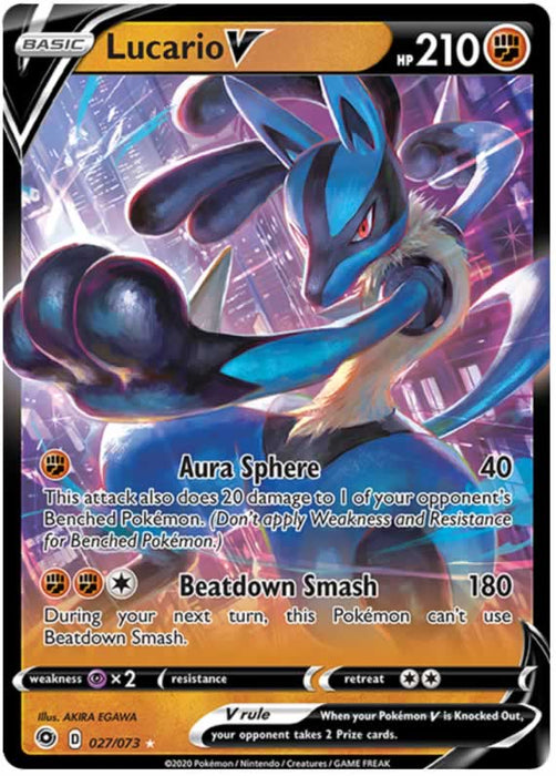 Lucario V 027/073 Ultra Rare Pokemon Card (Champions Path)