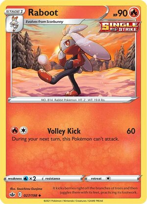 Raboot 027/198 Uncommon Pokemon Card (SWSH Chilling Reign)