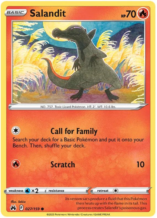 Salandit 027/159 Common Pokemon Card (SWSH Crown Zenith)