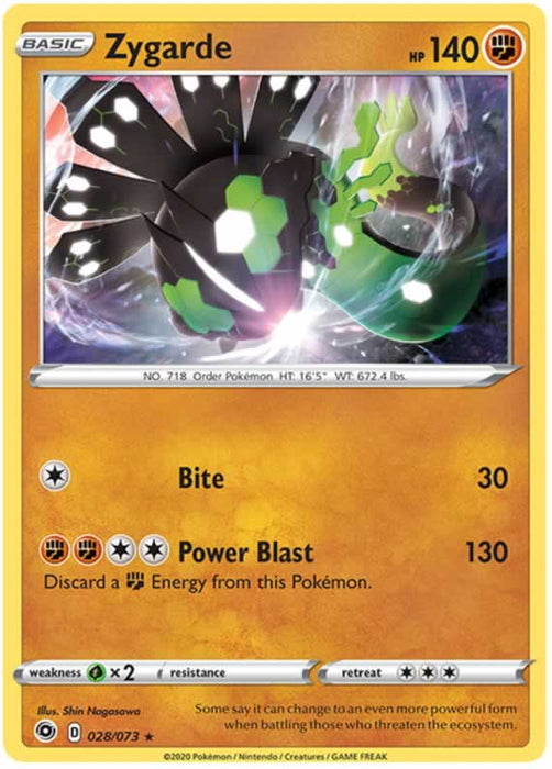 Zygarde 028/073 Rare Holo Pokemon Card (Champions Path)