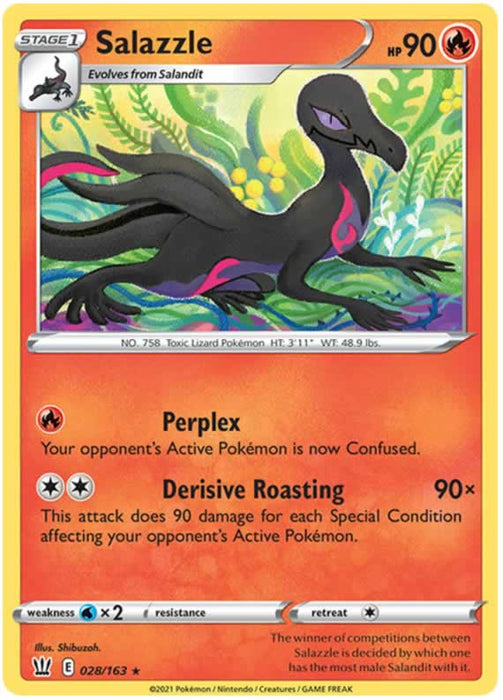 Salazzle 028/163 Rare Pokemon Card (Battle Styles)