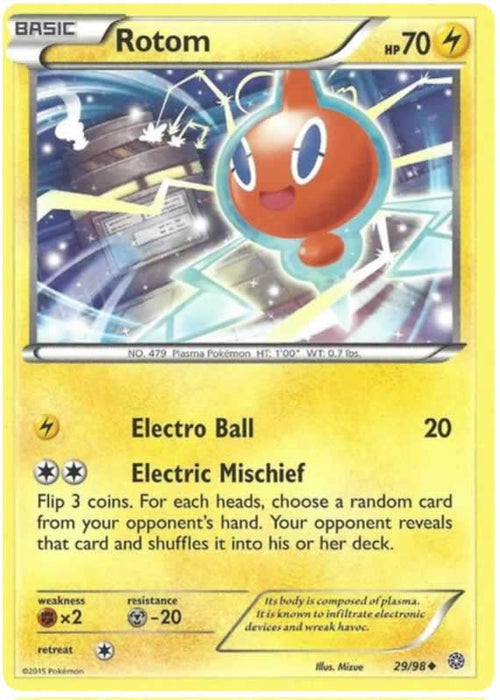 Rotom 29/98 Uncommon Pokemon Card (XY Ancient Origins)