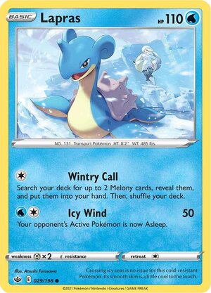 Lapras 029/198 Common Reverse Holo Pokemon Card (SWSH Chilling Reign)