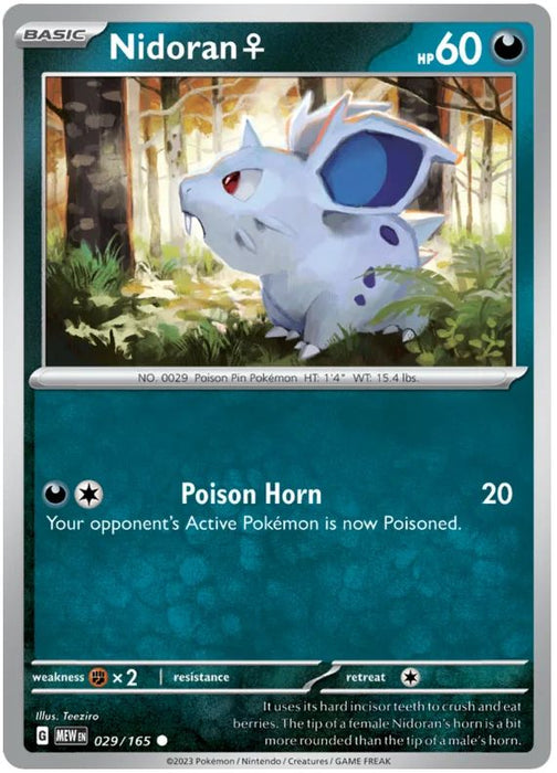 Nidoran♀ 029/165 Common Pokemon Card (Pokemon SV 151)