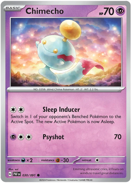 Chimecho 030/091 Common Pokemon Card (SV 4.5 Paldean Fates)
