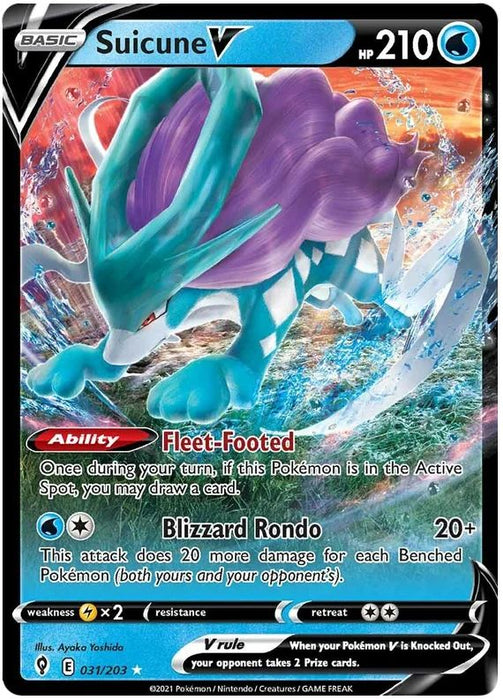 Suicune V 031/203 Ultra Rare Pokemon Card (SWSH Evolving Skies)