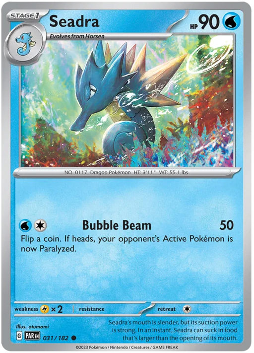 Seadra 031/182 Common Pokemon Card (SV04 Paradox Rift)