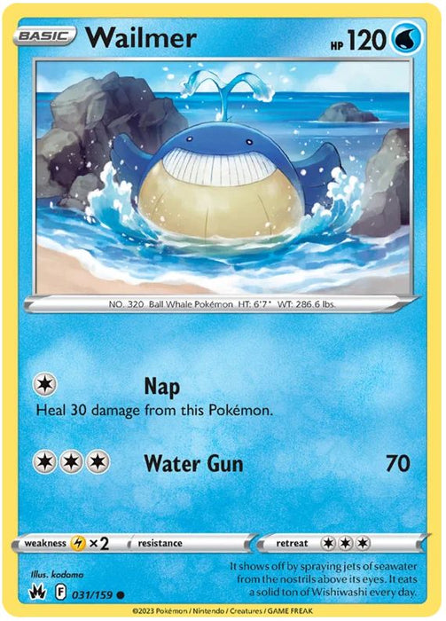 Wailmer 031/159 Common Pokemon Card (SWSH Crown Zenith)