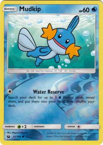 Mudkip 32/168 Common Reverse Holo Pokemon Card (Celestial Storm)