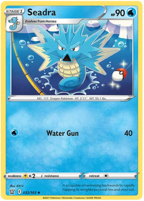 Seadra 032/163 Uncommon Pokemon Card (Battle Styles)