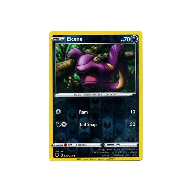 Ekans 033/073 Common Reverse Holo Pokemon Card (Champions Path)