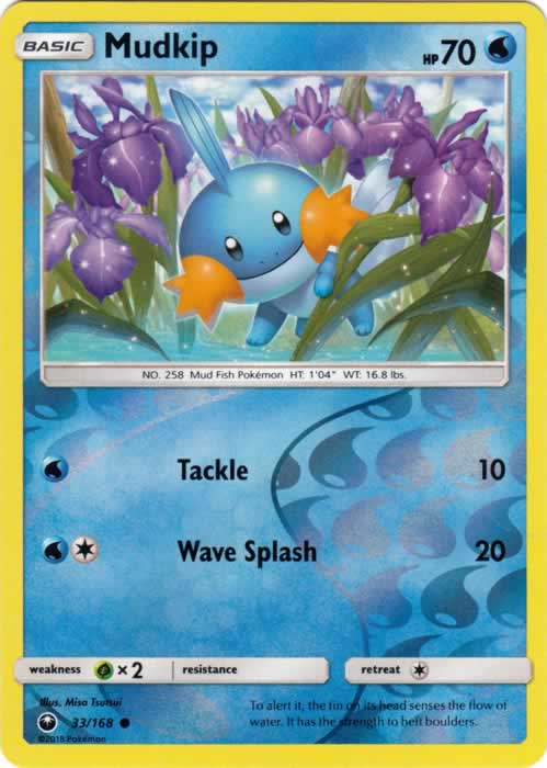 Mudkip 33/168 Common Reverse Holo Pokemon Card (Celestial Storm)