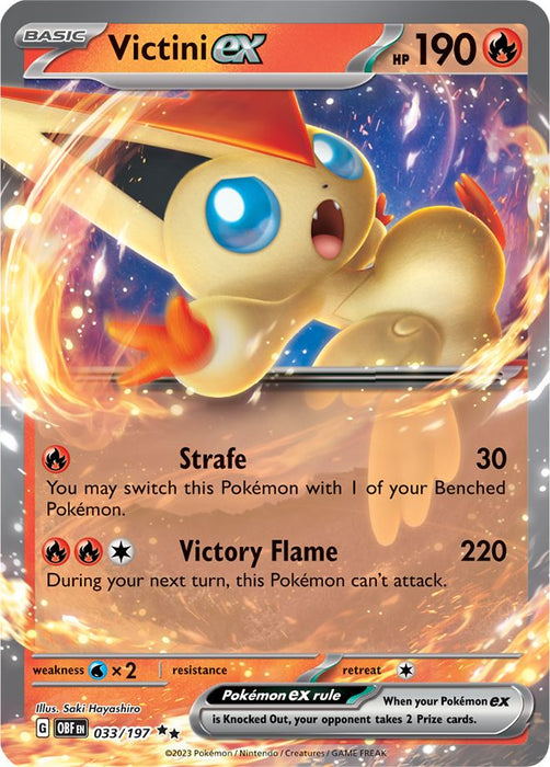 Victini ex 033/197 Double Rare Pokemon Card (SV Obsidian Flames)