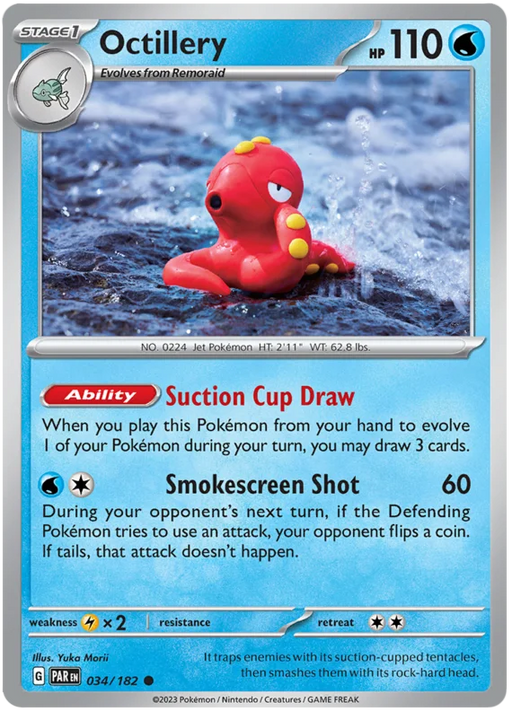 Octillery 034/182 Common Reverse Holo Pokemon Card (SV04 Paradox Rift)