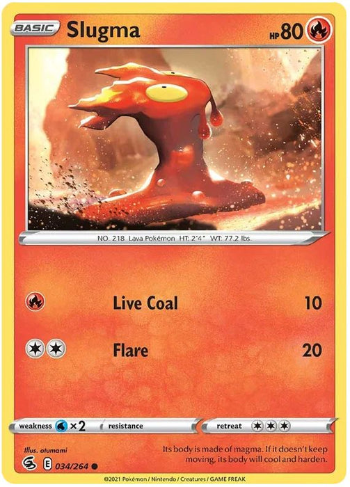 Slugma 034/264 Common Pokemon Card (SWSH Fusion Strike)