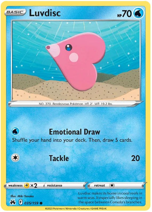 Luvdisc 035/159 Common Pokemon Card (SWSH Crown Zenith)